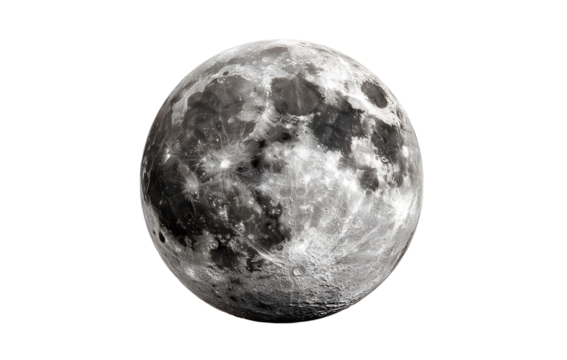 Full moon in PNG isolated on transparent background,moon isolated in PNG