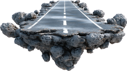 Elevated Highway Through Rocky Terrain