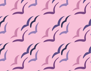Abstract Flying Birds Seamless Pattern