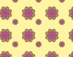 Vibrant Symmetrical Floral Seamless Pattern