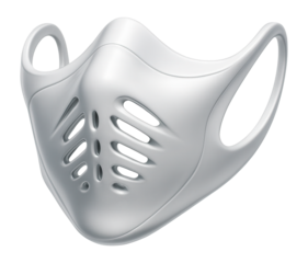 Mask with a futuristic design and smooth lines