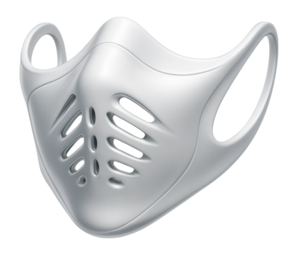 Mask with a futuristic design and smooth lines