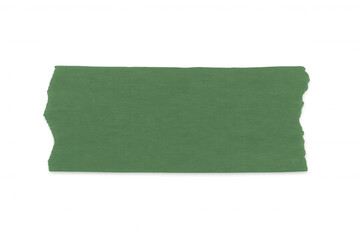 Green textured tape piece isolated on a transparent background, ideal for design projects, scrapbooking, and creative digital collages