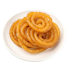 Fototapeta premium Golden Jalebi isolated on transparent background 