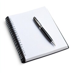 Creative writing process office desk blank notebook minimalist environment top view inspiration for ideas