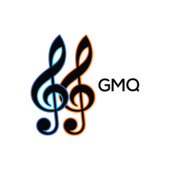 Fototapeta premium GMQ Music Company logo. GMQ Creative Treble Clef Icon and business. GMQ best icon Entertainment Branding. 