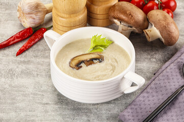 Delicous mushroom champignon cream soup