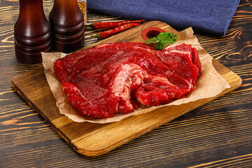 Raw beef meat piece for cooking