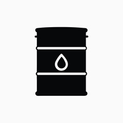 oil barrel black icon vector template	