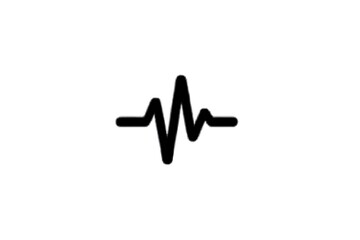 Black heartbeat line on white background cardiogram pulse