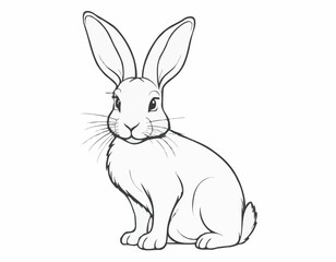 Cute rabbit hand drawn sketch.Vector illustration.
