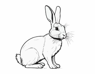 Cute rabbit hand drawn sketch.Vector illustration.