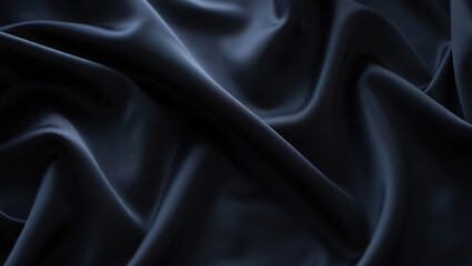 Fototapeta premium Dark blue fabric waves with subtle light reflections
