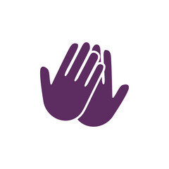Clapping Hands Icon , Purple Applause Symbol