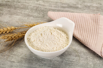 Wheat flour for cooking in the bowl