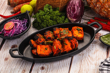Indian cuisine - spicy chili paneer