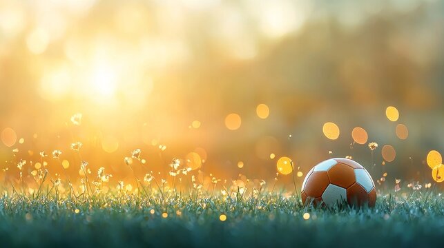 Exciting soccer match action outdoor field sports imagery bright sunset close-up view passionate gameplay