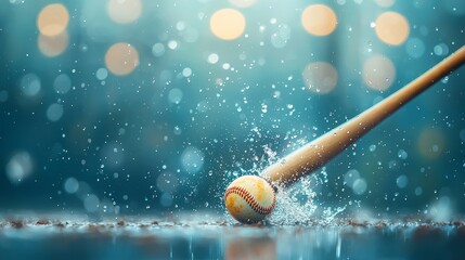 Baseball bat strikes ball outdoor field sports action photography dynamic environment close-up perspective energy of the game
