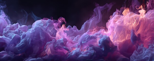 Abstract colorful smoke swirling in shades of pink, violet, and dark hues