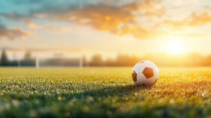 Exciting soccer moment local field photo sunset ground level sport passion