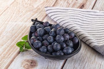 Raw ripe sweet and juicy blueberry