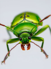 Fototapeta premium Green June Beetle Closeup Studio Shot