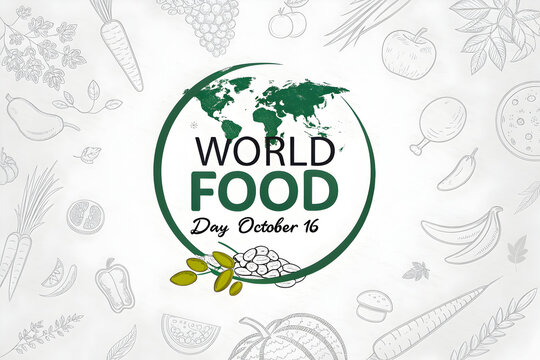 World food day october 16th with earth and green leaves - Powered by Adobe