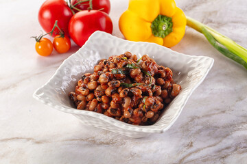 Black eye beans wutg tomato sauce