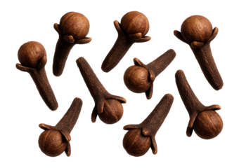 Whole cloves with rounded tops and sharp stems