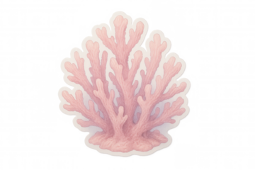 Illustration of a pink coral with transparent background, ideal for projects related to marine life, ocean conservation, and nature