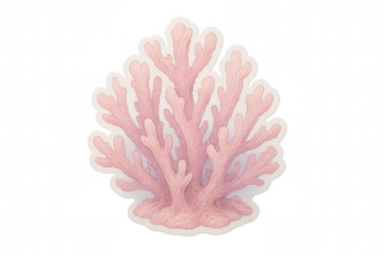 Illustration of a pink coral with transparent background, ideal for projects related to marine life, ocean conservation, and nature