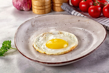 Roasted one egg for breakfast