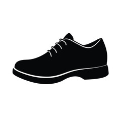 Simple Black Silhouette of a Classic Mens Oxford Shoe Icon