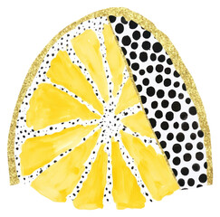 PNG Lemon half slice shape ripped paper fruit food