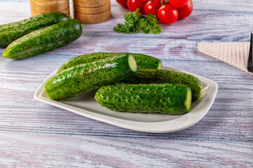 Homemade lightly salted cucumbers snack