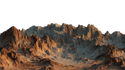 Rugged Brown and Grey Mountainscape at Sunset