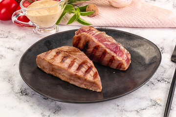 Delicous grilled tuna dish steak