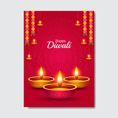 Indian festival happy diwali with decorative diwali props, diwali traditional background, diwali celebration greeting card, vector illustration