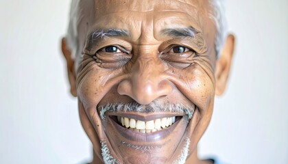 Close-Up Portrait of a Smiling Elderly Man