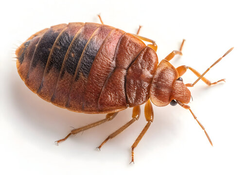 Detailed macro shot of a bed bug highlighting its segmented body and antennae
