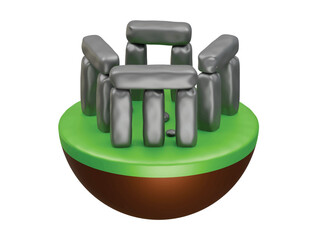 Fototapeta premium Stonehenge icon 3d illustration render