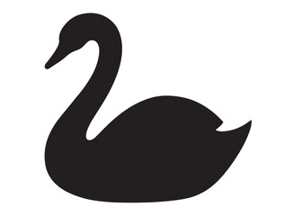 swan logo silhouette vector, swan vector illustration silhouette, swimming swan logo silhouette, goose bird silhouette vector, animal wildlife swan logo silhouette vector on white background 