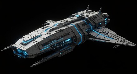 Futuristic spaceship design illustration