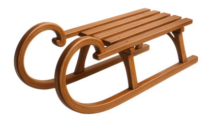Wooden sled with elegant details