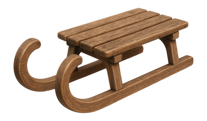 Wooden sled with rustic design