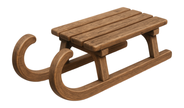 Wooden sled with rustic design
