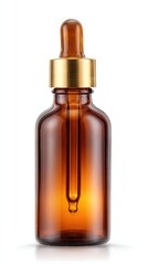 Fototapeta premium Ultra quality image of amber glass dropper bottle of skincare packaging isolated on white background.