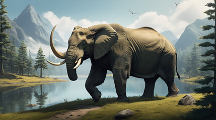 an imaginary, fictionalized view of a wildlife creature