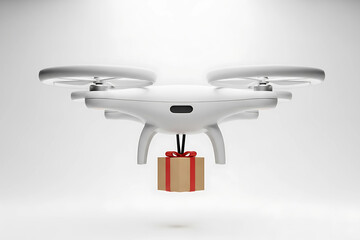 A high tech delivery animation featuring a modern drone delivery animation. This futuristic drone delivery shows a commercial drone delivery for ecommerce