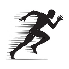 silhouette of a men running vector.